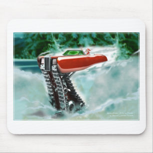 Weihnachtsmann in einem roten Rolls Mousepad