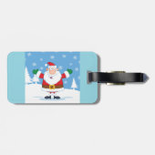 Weihnachtsmann in einer verschneiten Winterlandsch Gepäckanhänger (Rückseite horizontal)
