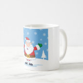 Weihnachtsmann in einer verschneiten Winterlandsch Kaffeetasse (VorderseiteRechts)