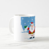 Weihnachtsmann in einer verschneiten Winterlandsch Kaffeetasse (Vorderseite Links)