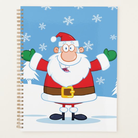 Weihnachtsmann in einer verschneiten Winterlandsch Planer (Vorderseite)