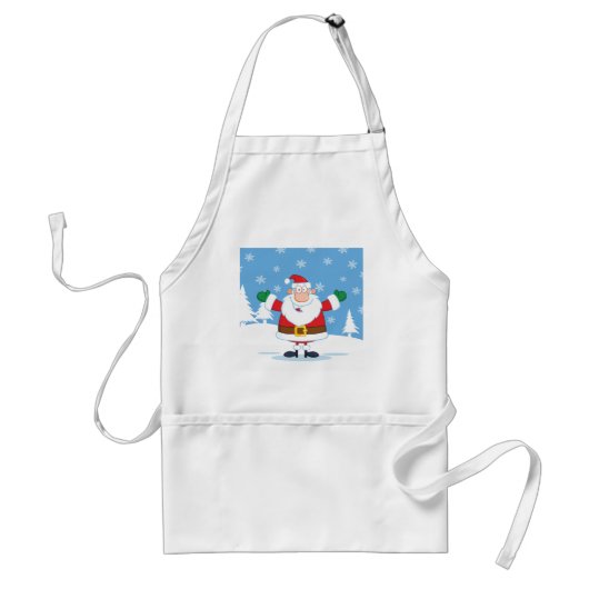 Weihnachtsmann in einer verschneiten Winterlandsch Schürze (Vorne)