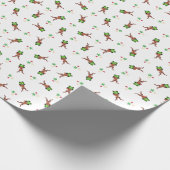 Weihnachtsmann in Grün und Rot Geschenkpapier (Ecke)