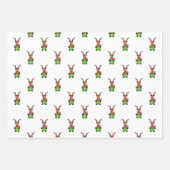 Weihnachtsmann in Grün und Rot Geschenkpapier Set (Vorderseite 2)