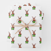 Weihnachtsmann in Grün und Rot Geschenkpapier Set (Beispiel)