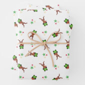 Weihnachtsmann in Grün und Rot Geschenkpapier Set (Beispiel)