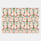 Weihnachtsmann in Grün und Rot Geschenkpapier Set (Vorderseite 2)