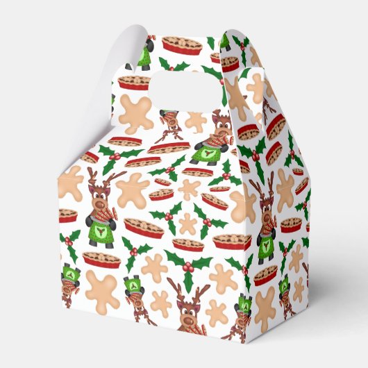 Weihnachtsmann in Grün und Rot Geschenkschachtel (Rückseite)