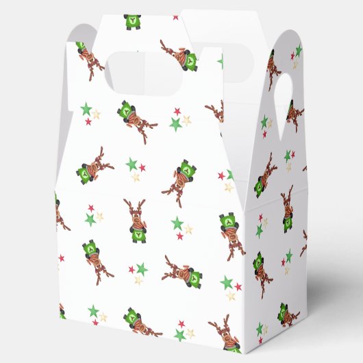 Weihnachtsmann in Grün und Rot Geschenkschachtel (Geöffnet)