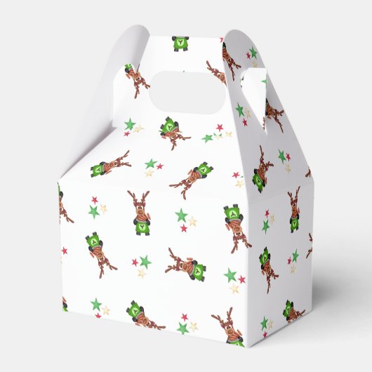 Weihnachtsmann in Grün und Rot Geschenkschachtel (Vorderseite)