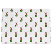 Weihnachtsmann in Grün und Rot Große Geschenktüte (Rückseite)