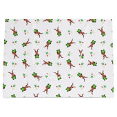 Weihnachtsmann in Grün und Rot Große Geschenktüte (Vorderseite)