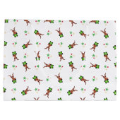 Weihnachtsmann in Grün und Rot Große Geschenktüte (Rückseite)