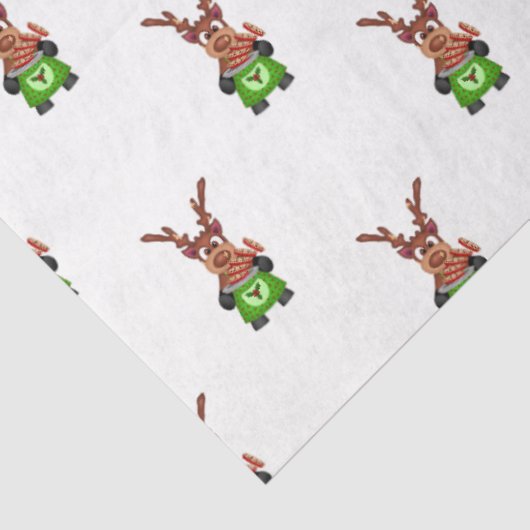 Weihnachtsmann in Grün und Rot Seidenpapier (Ausschnitt)