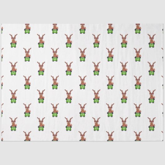 Weihnachtsmann in Grün und Rot Seidenpapier (Vorderseite)