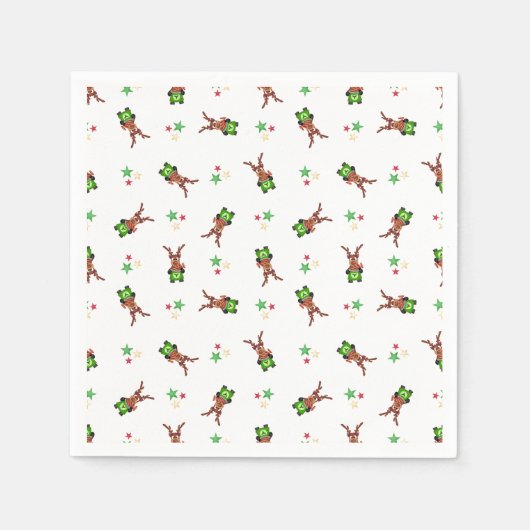 Weihnachtsmann in Grün und Rot Serviette (Vorderseite)