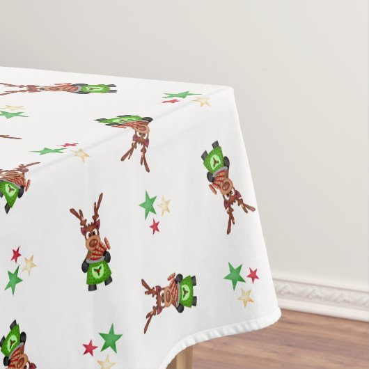 Weihnachtsmann in Grün und Rot Tischdecke (Beispiel)