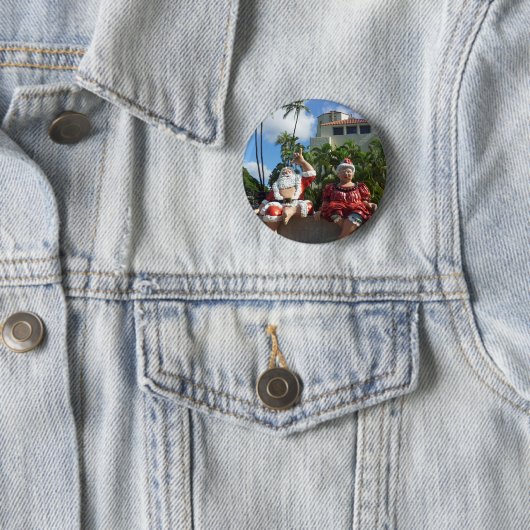Weihnachtsmann in Hawaii Button (Beispiel)