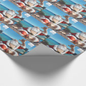 Weihnachtsmann in Hawaii Geschenkpapier (Ecke)