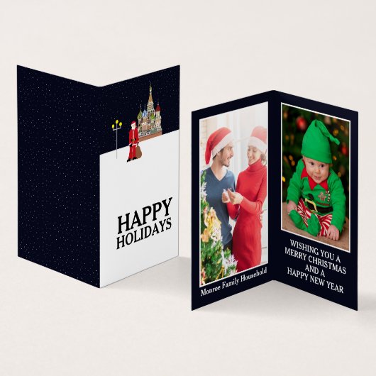 Weihnachtsmann in Moskau, Weihnachtskarte für das Visitenkarten (Innenseite und Außenseite)