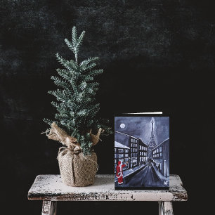 Weihnachtsmann in Paris Gemälde von Alfred Fox Karte