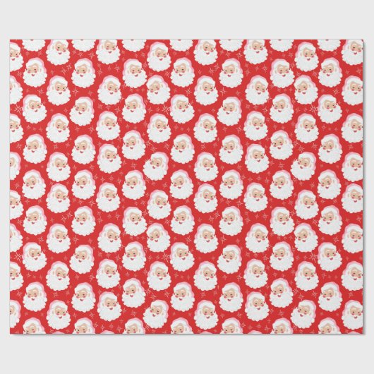 Weihnachtsmann in Pink Hat Retro Weihnachten Geschenkpapier (Flach)