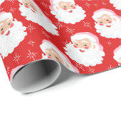 Weihnachtsmann in Pink Hat Retro Weihnachten Geschenkpapier (Rolleneckpunkt)