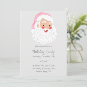 Weihnachtsmann in Pink Hat Weihnachten Einladung