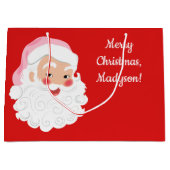 Weihnachtsmann in Pink Hat Weihnachten Große Geschenktüte (Vorderseite)