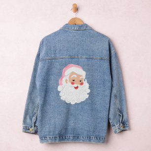 Weihnachtsmann in Pink Hat Weihnachten Jeansjacke