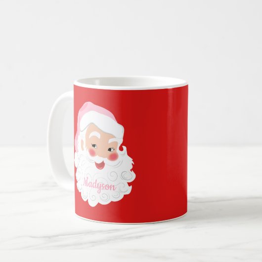Weihnachtsmann in Pink Hat Weihnachten Kaffeetasse (Vorderseite Links)