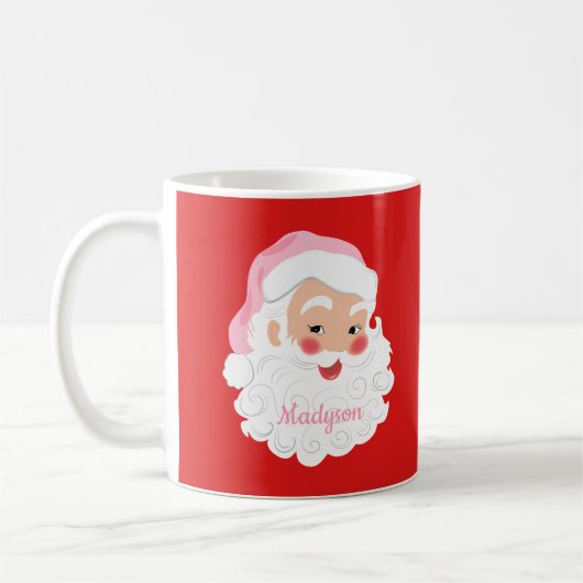 Weihnachtsmann in Pink Hat Weihnachten Kaffeetasse (Links)