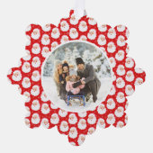 Weihnachtsmann in Pink Hat Weihnachten Ornament Karte (Vorderseite)