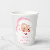 Weihnachtsmann in Pink Hat Weihnachten Pappbecher (Vorderseite)