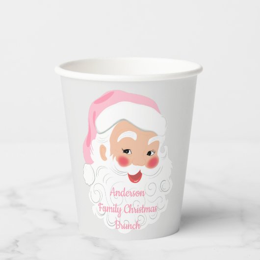 Weihnachtsmann in Pink Hat Weihnachten Pappbecher (Vorderseite)