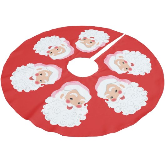 Weihnachtsmann in Pink Hat Weihnachten Polyester Weihnachtsbaumdecke (Schrägansicht)