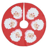 Weihnachtsmann in Pink Hat Weihnachten Polyester Weihnachtsbaumdecke (Vorderseite)