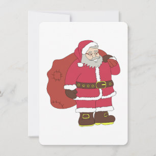Weihnachtsmann in rot mit Geschenktasche und Brill