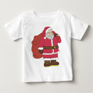 Weihnachtsmann in rot mit Geschenktasche und Brill Baby T-shirt