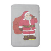 Weihnachtsmann in rot mit Geschenktasche und Brill Badematte (Vorderseite Vertikal)
