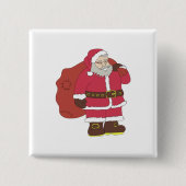 Weihnachtsmann in rot mit Geschenktasche und Brill Button (Vorderseite)