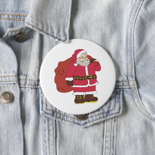 Weihnachtsmann in rot mit Geschenktasche und Brill Button (Beispiel)