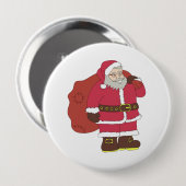 Weihnachtsmann in rot mit Geschenktasche und Brill Button (Vorne & Hinten)