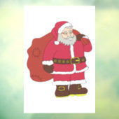 Weihnachtsmann in rot mit Geschenktasche und Brill Fensteraufkleber (Blatt 3)
