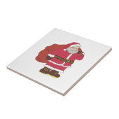 Weihnachtsmann in rot mit Geschenktasche und Brill Fliese (Seite)