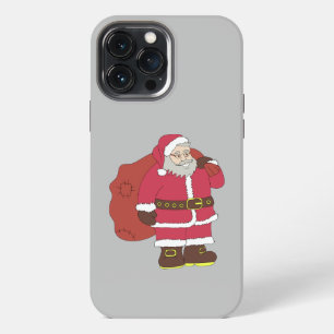 Weihnachtsmann in Rot mit Geschenktasche und Brill iPhone 13 Pro Max Hülle