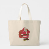 Weihnachtsmann in rot mit Geschenktasche und Brill Jumbo Stoffbeutel (Rückseite)