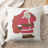 Weihnachtsmann in rot mit Geschenktasche und Brill Kissen (Decke)
