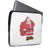 Weihnachtsmann in rot mit Geschenktasche und Brill Laptopschutzhülle (Vorne Rechts)