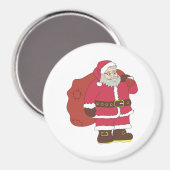 Weihnachtsmann in rot mit Geschenktasche und Brill Magnet (Vorderseite/Rückseite)